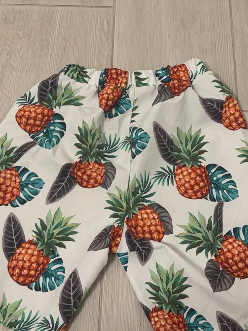 Pineapple Print Swim Shorts - White/Green